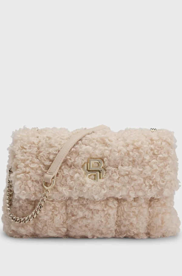 HUGO BOSS Skuldertaske I Imiteret Rulam Med Dobbelt B-monogram Lys beige Shop