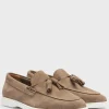 HUGO BOSS Slip-on Loafers I Ruskind Med Kvast På Kanten Beige Cheap