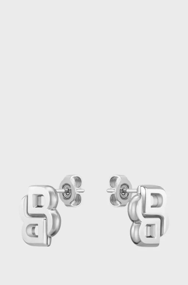 HUGO BOSS farvede øreringe Med Double B-monogram Sølv Best Sale