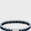 HUGO BOSS farvet Armbånd Med Blåneret Stål Sølv Flash Sale