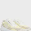 HUGO BOSS Sneakers I Blandede Materialer Med Snører Og Broderet Mesh Hvid Best