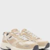 HUGO BOSS Sneakers I Løbestil I Blandet Læder Med Netdetaljer Lys beige Hot
