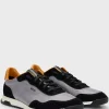 HUGO BOSS Sneakers I Strukturstof Og Ruskind Med Snørebånd Mørkegrå Cheap