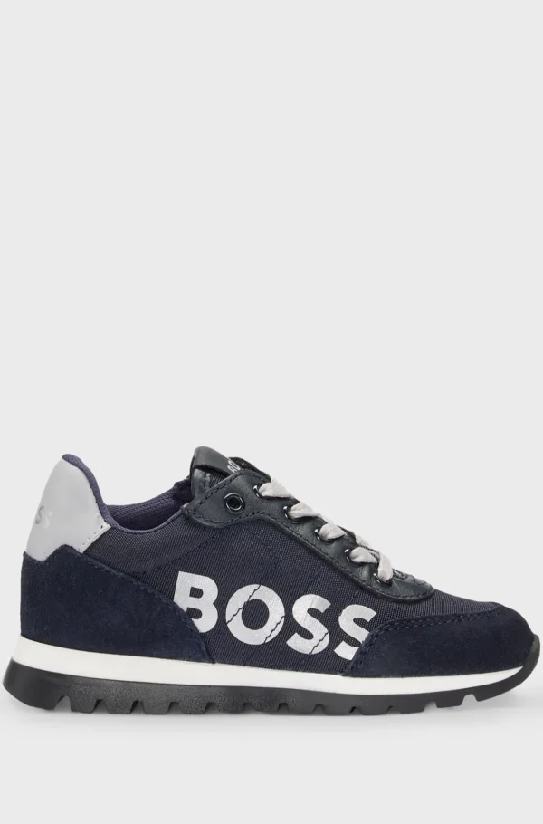HUGO BOSS Sneakers Med Snører Og Logo Til Børn Mørkeblå Best Sale