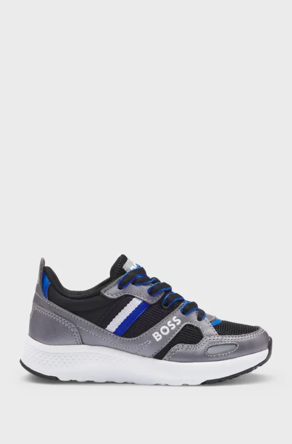HUGO BOSS Sneakers Til Børn I Læder Og Mesh Med Logo Sort Fashion