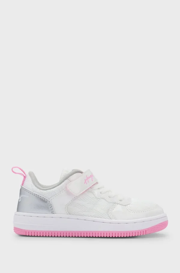 HUGO BOSS Sneakers Til Børn I Mesh Og Imiteret Læder Hvid Cheap