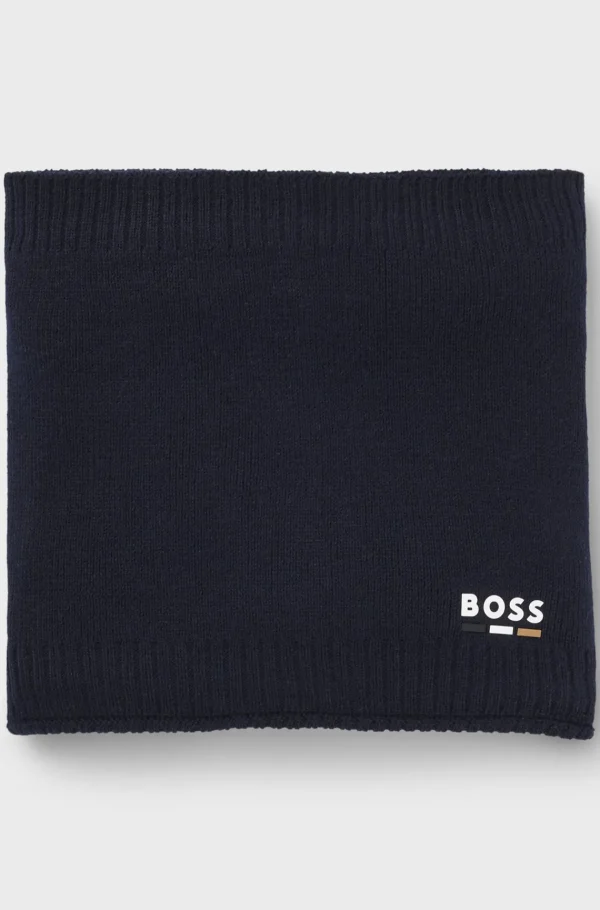 HUGO BOSS Snood Til Børn Med Branding I Gummieffekt Mørkeblå Best