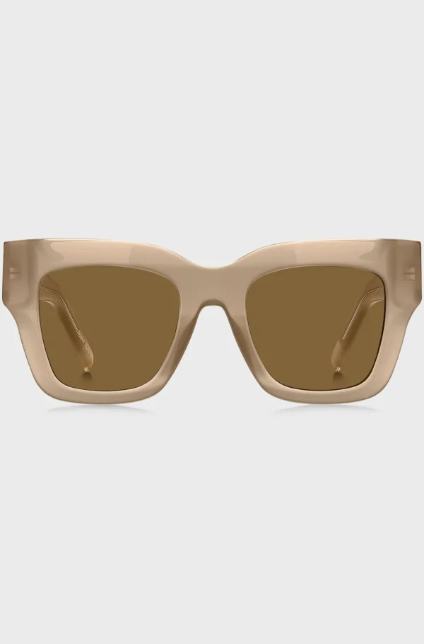 HUGO BOSS Solbriller I Opal Bio-acetat Med Signatur-hardware Lys beige Store