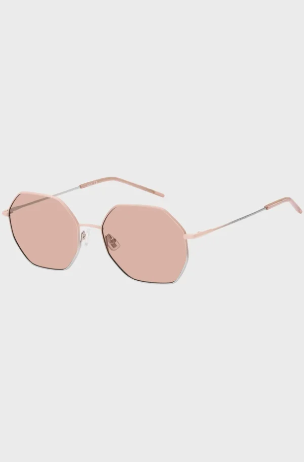HUGO BOSS Solbriller Med Rørformede Stænger Og Lyserøde Og Sølvfarvede Gradueringer Pink New