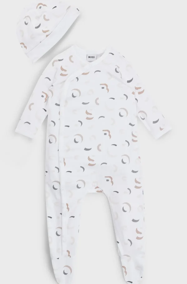 HUGO BOSS Sæt I Gaveæske Med Natdragt Og Hue Til Babyer Mønstret Flash Sale