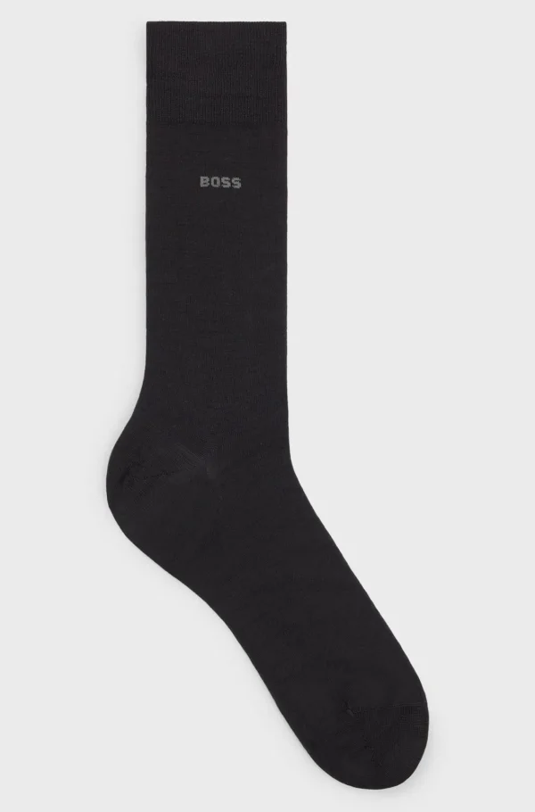 HUGO BOSS Strømper I Almindelig Længde Med Logo Fremstillet I En Uldblanding Sort Hot