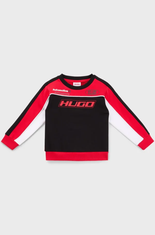 HUGO BOSS Sweatshirt I Bomuldsblanding Med Racersportsinspirerede Detaljer Til Børn Mønstret Shop