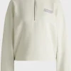 HUGO BOSS Sweatshirt I Bomuldsfrotté Med Sæsoninspireret Logografik Naturlig Flash Sale
