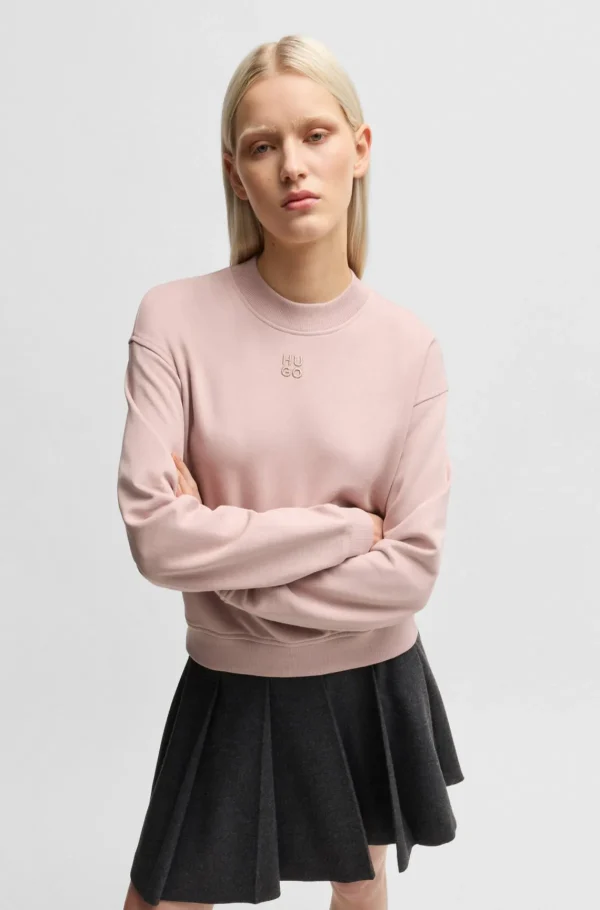 HUGO BOSS Sweatshirt I Sweatkvalitet Af Bomuld Med Relaxed Fit Og Broderet Logo Lys pink Shop