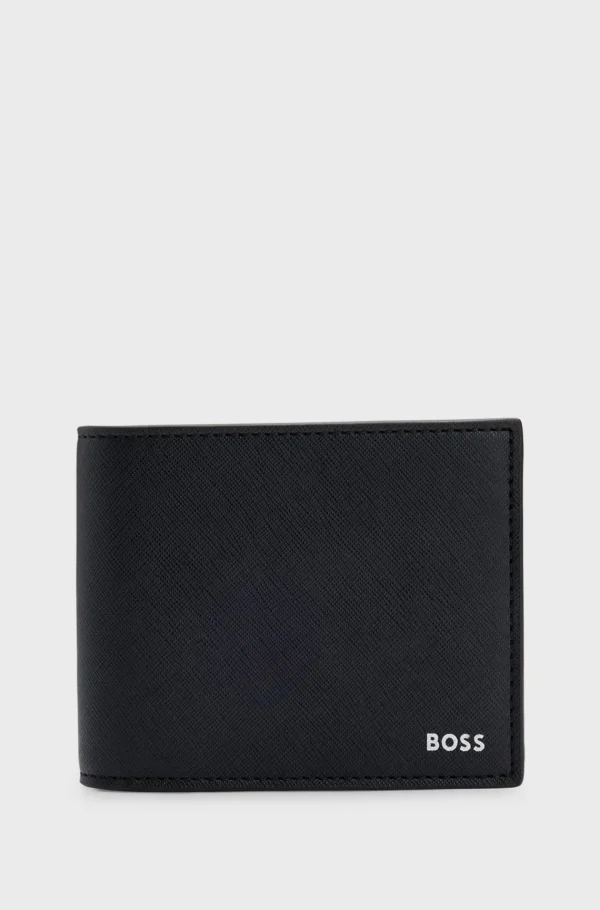 HUGO BOSS Tegnebog Med Struktur Og Signaturdetaljer Sort Fashion