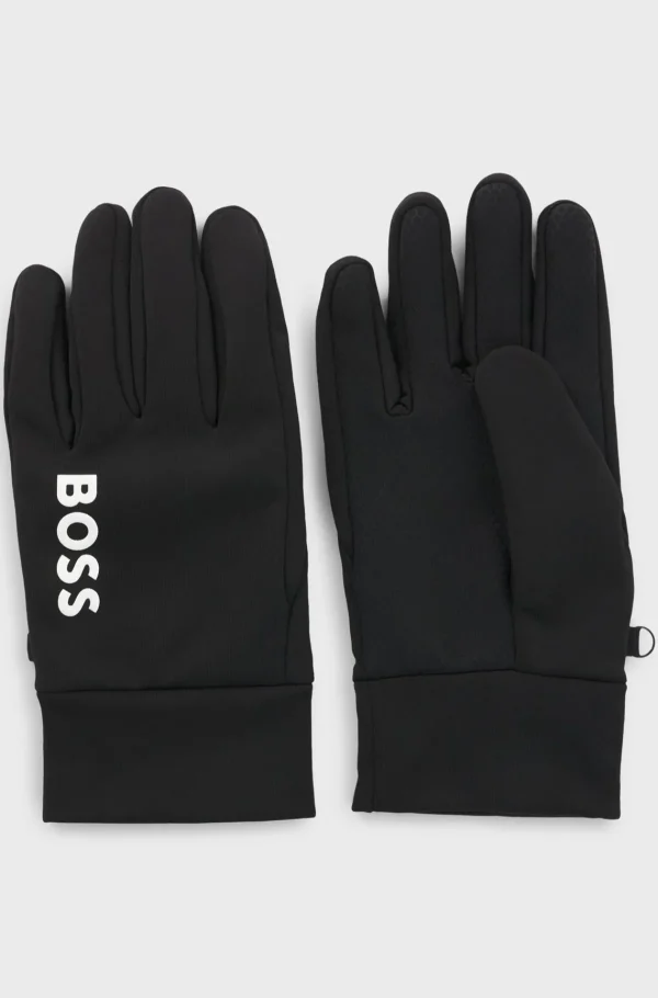HUGO BOSS Touchscreen-egnede Løbehandsker Med Logoprint Sort Clearance