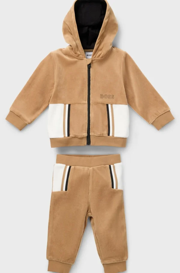 HUGO BOSS Tracksuit Af Bomuld I Gaveæske Til Babyer Brun New