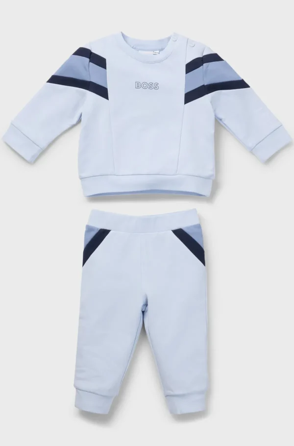 HUGO BOSS Tracksuit Til Babyer I Bomuld Med Stræk Og Logoprint Lyseblå Best
