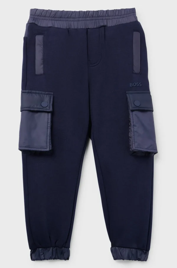 HUGO BOSS Tracksuit-bukser I Fleece Med Cargolommer Til Børn Mørkeblå Best