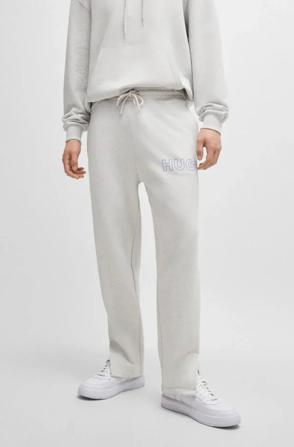 HUGO BOSS Tracksuit-bukser I Sweatkvalitet Af Bomuld Med Loose Fit Og Konturlogo Lysegrå Online