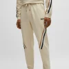HUGO BOSS Tracksuit-bukser I Sweatkvalitet Af Bomuld Med Signaturstribet Bånd Lys beige Online