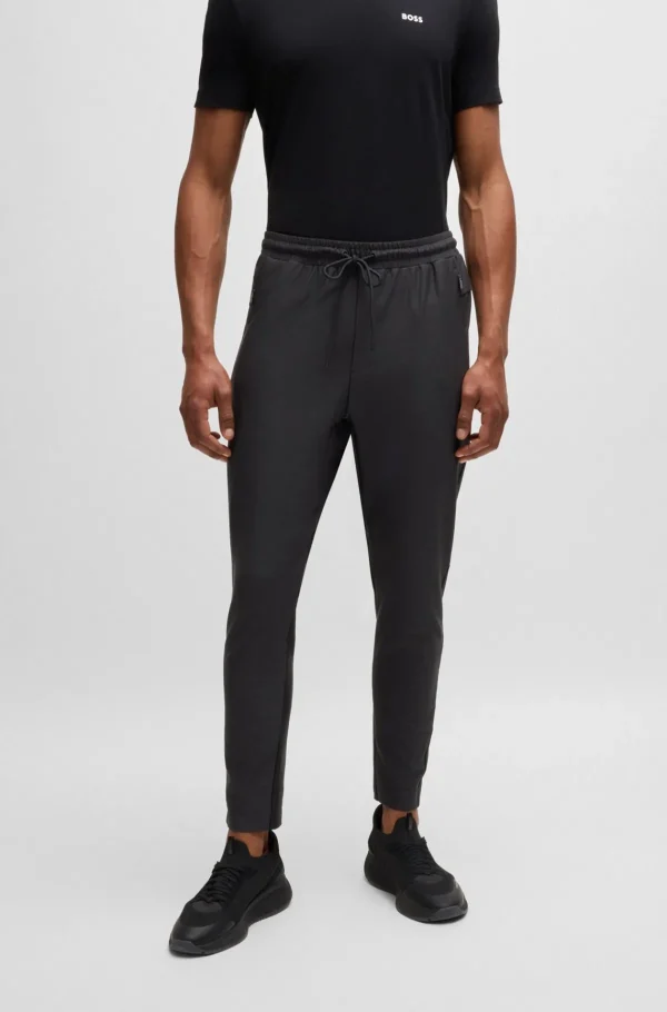 HUGO BOSS Tracksuit-bukser Med Aktivt Stræk Og Dekorative Reflekterende Detaljer Sort Best