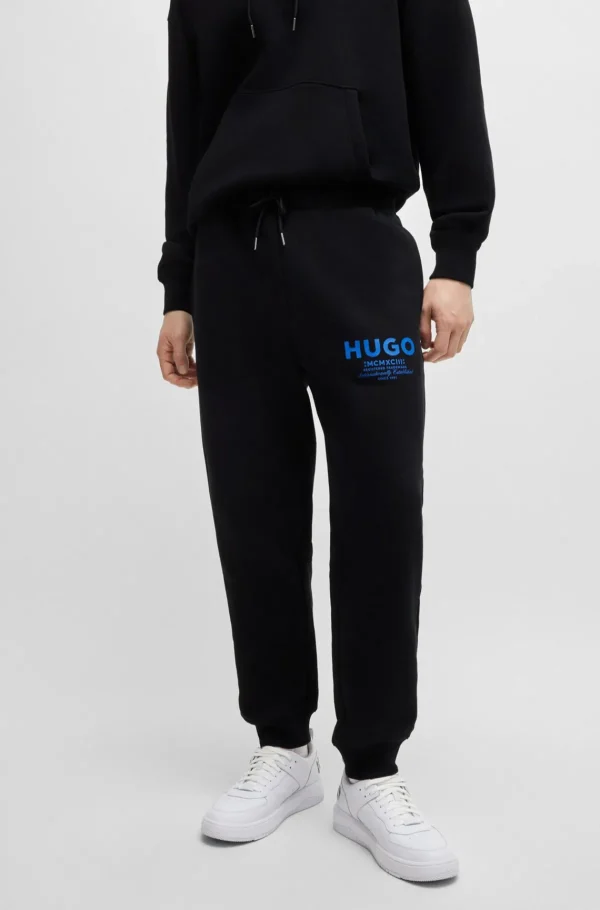HUGO BOSS Tracksuit-bukser Med Logoprint I Bomuldsfrotté Sort Best