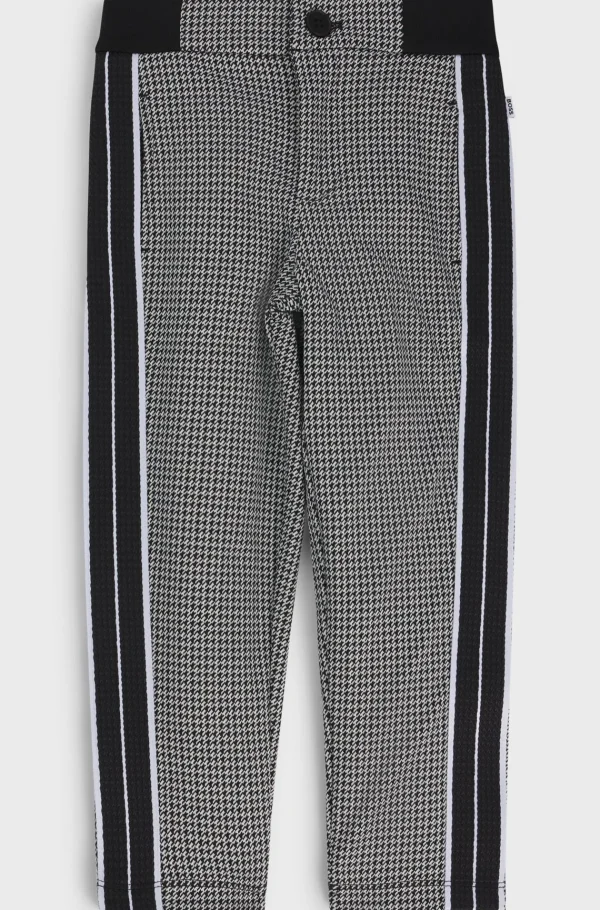 HUGO BOSS Tracksuit-bukser Til Børn Med Regular Fit Og Hanefjedstern Mønstret Sale