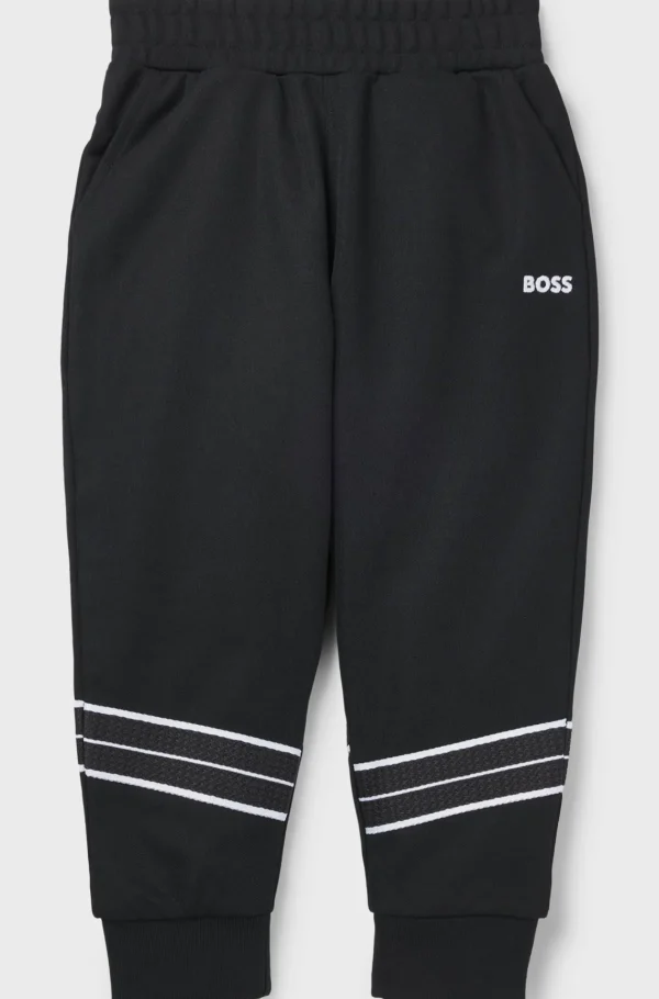 HUGO BOSS Tracksuit-bukser Til Børn Med Tapered Fit Og Sildebensmønster Sort Best Sale