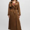 HUGO BOSS Trenchcoat Med Detaljer I Metal Brun Store