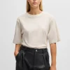 HUGO BOSS T-shirt I Bomuldsjersey Med Logoprint Hvid Online