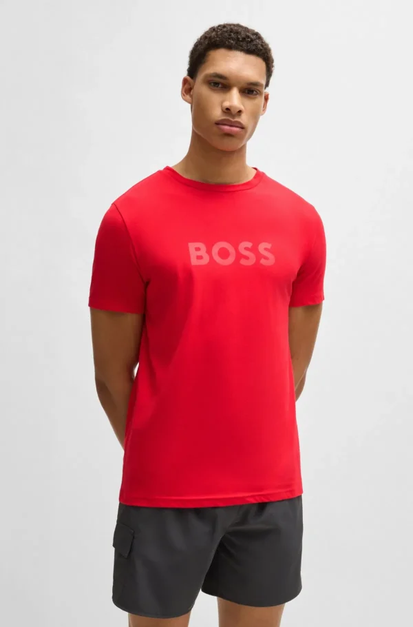 HUGO BOSS T-shirt Med Regular Fit I Bomuldsjersey Med SPF 50+ Rød Hot