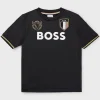 HUGO BOSS T-shirt Til Børn I Stof Med Stræk Og Broderede Lapper Sort Best Sale