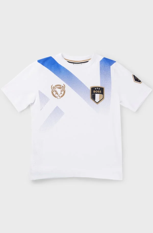 HUGO BOSS T-shirt Til Børn Med Gradueret Motiv Og Logodetaljer Hvid Sale