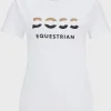 HUGO BOSS T-shirt Til Hestesport I Bomuld Med Stræk Og Logo Hvid Fashion