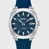 HUGO BOSS Ur Med Silikonerem Og Urskive Med Guillochering Blå Sale