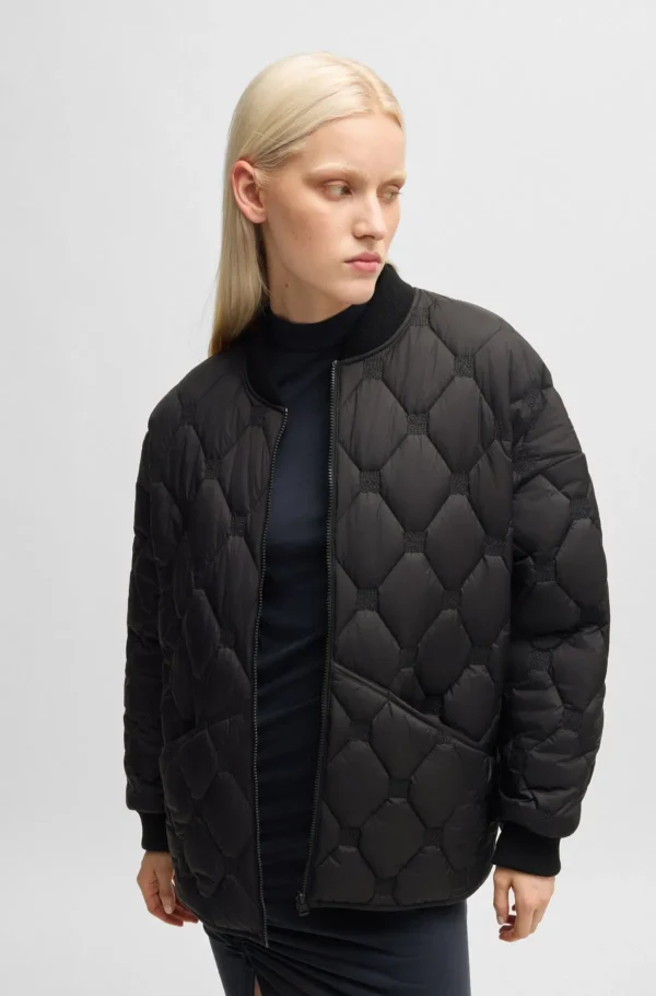 HUGO BOSS Vandskyende Termojakke Med Stablet Logo-quiltning Sort Online