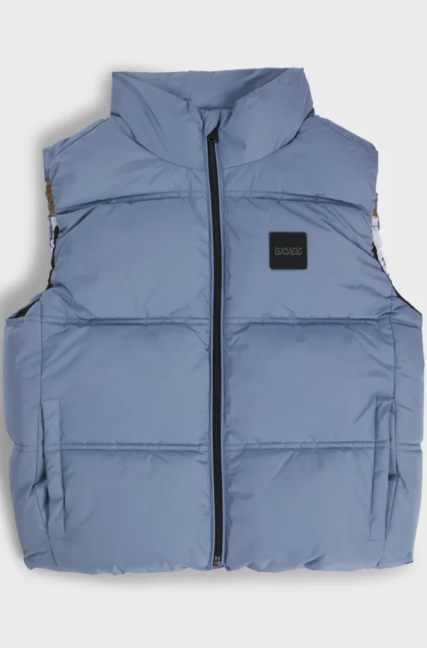 HUGO BOSS Vandskyende Vatteret Vest Til Børn Med Logo Blå Hot