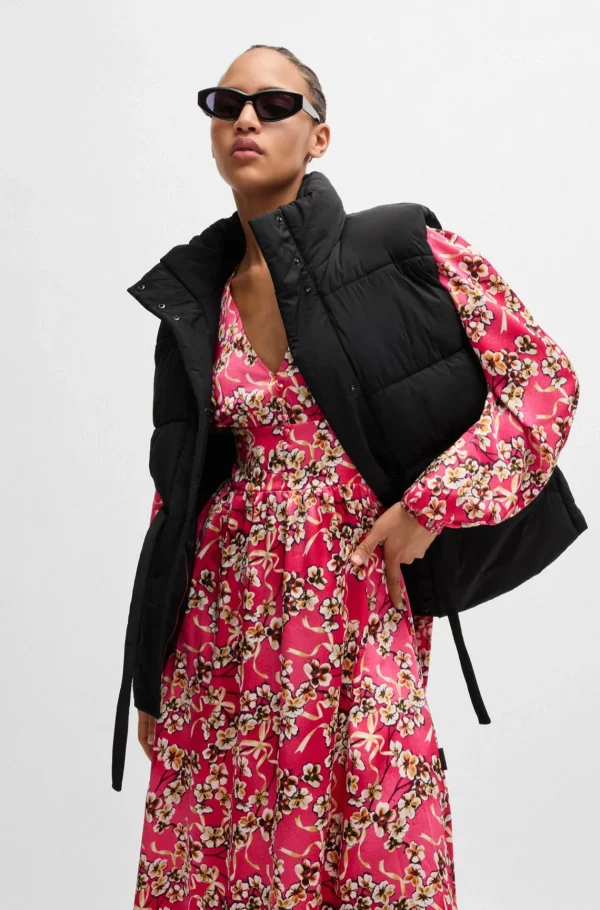 HUGO BOSS Vandskyende Vest Med Relaxed Fit Og Stablet Logo Sort Clearance