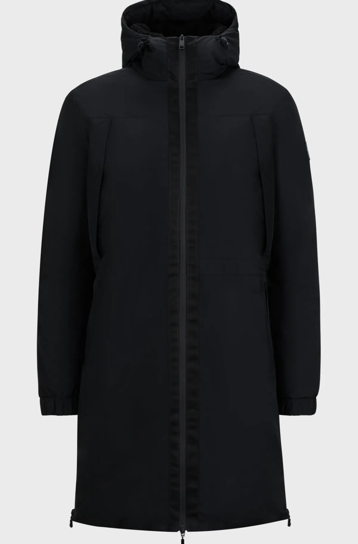 HUGO BOSS Vandtæt Parka Til Hestesport Med Logobånd Sort Sale