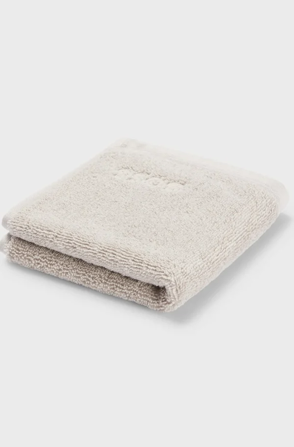 HUGO BOSS Vaskeklud I ægæisk Bomuld Med Tone-i-tone Logo Beige Online
