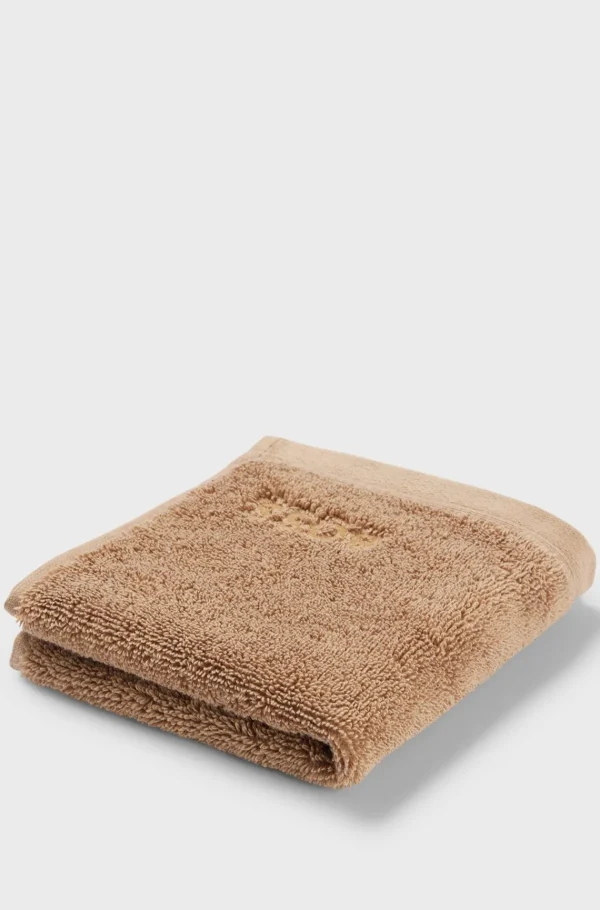 HUGO BOSS Vaskeklud I ægæisk Bomuld Med Tone-i-tone Logo Brun Cheap