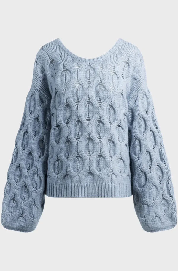 HUGO BOSS Vendbar Sweater I Oversize Fit Lyseblå Shop
