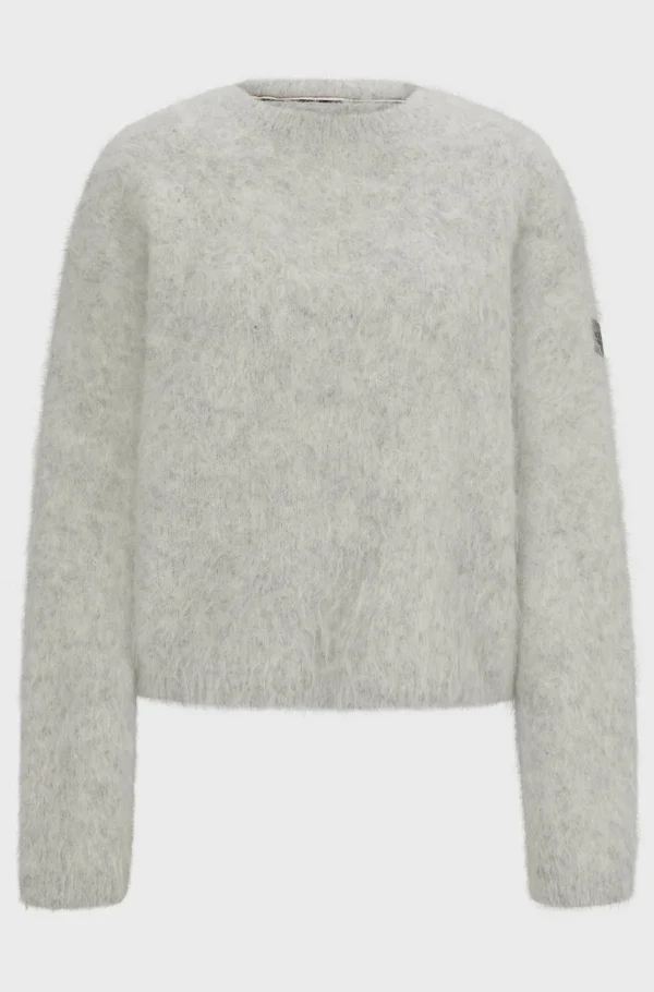 HUGO BOSS Voluminøs Sweater Til Hestesport I Alpakablanding Sølv Best