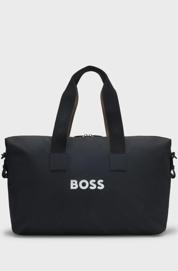 HUGO BOSS Weekendtaske Med Logo I Kontrastfarve Og Aftagelig Rem Sort Best