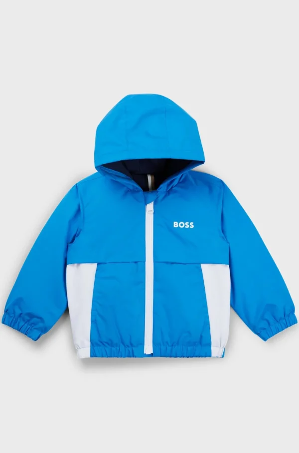 HUGO BOSS Windbreaker Med Colour Blocking Og Monogramprint Til Børn Blå Cheap