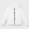 HUGO BOSS Windbreaker Med Hætte Og Logotryk Til Børn Hvid Fashion